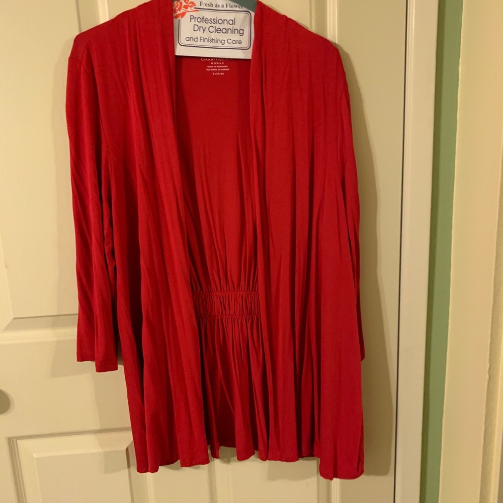 Bright Red Cardigan